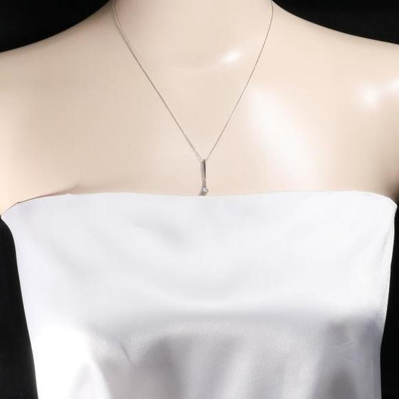 LuxUness K18 White Gold Diamond Necklace Metal Necklace in Excellent Condition - Picture 3 of 7